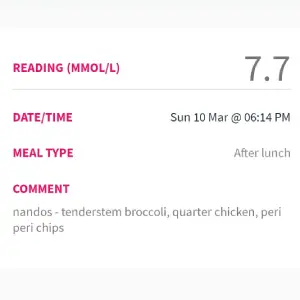 Nandos chicken with broccoli and chips โ gestational diabetes hack